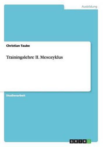 Cover image for Trainingslehre II. Mesozyklus