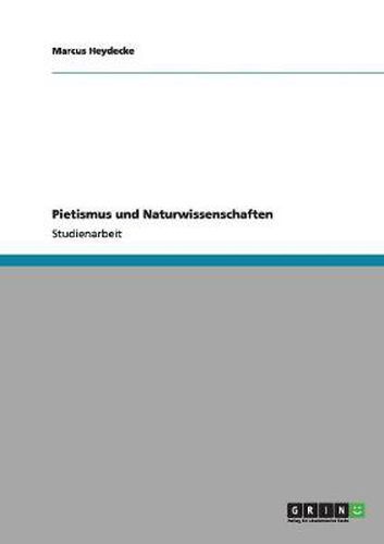 Cover image for Pietismus und Naturwissenschaften