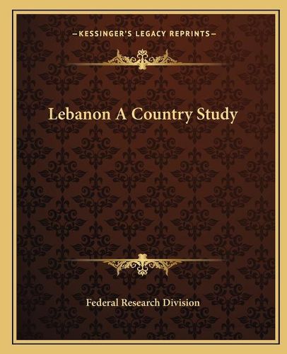 Cover image for Lebanon a Country Study