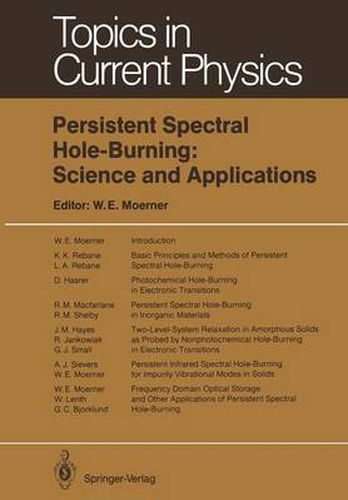 Cover image for Persistent Spectral Hole-Burning: Science and Applications