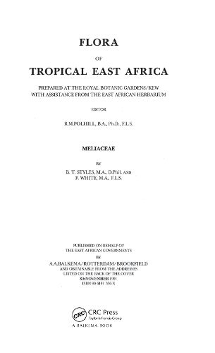 Cover image for Flora of Tropical East Africa - Meliaceae (1991): Prepared at the Royal Botanic Gardens/Kew with Assitance from the East African Herbarium