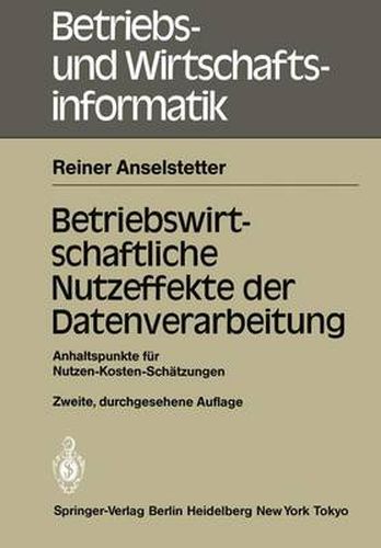 Cover image for Betriebswirtschaftliche Nutzeffekte der Datenverarbeitung