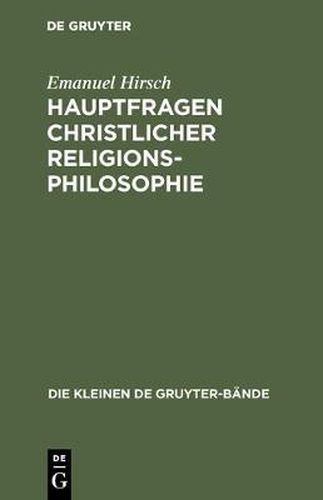 Cover image for Hauptfragen christlicher Religionsphilosophie