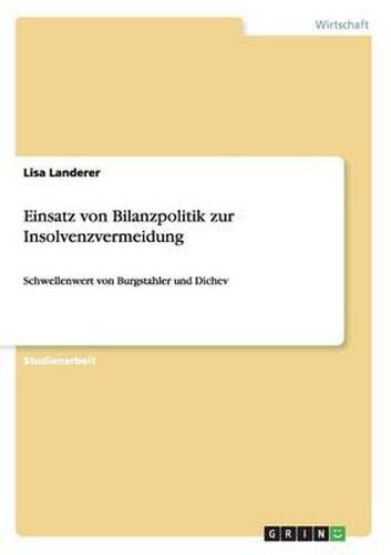 Cover image for Einsatz Von Bilanzpolitik Zur Insolvenzvermeidung