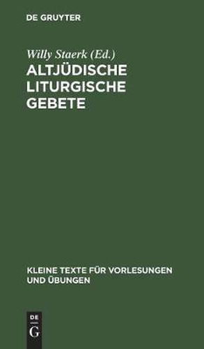 Cover image for Altjudische Liturgische Gebete