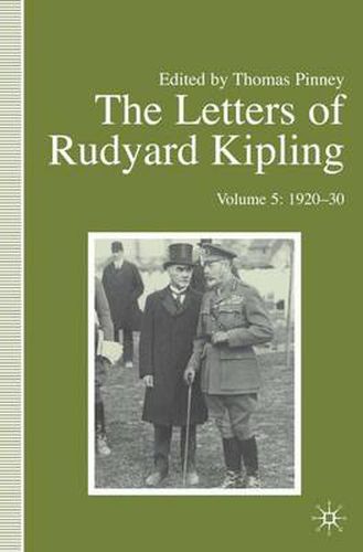 Cover image for The Letters of Rudyard Kipling: Volume 5: 1920-30