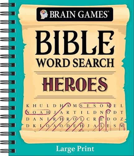 Cover image for Brain Games - Bible Word Search: Heroes - Large Print