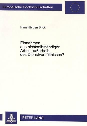 Cover image for Einnahmen Aus Nichtselbstaendiger Arbeit Ausserhalb Des Dienstverhaeltnisses?