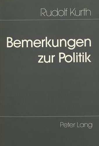 Cover image for Bemerkungen Zur Politik