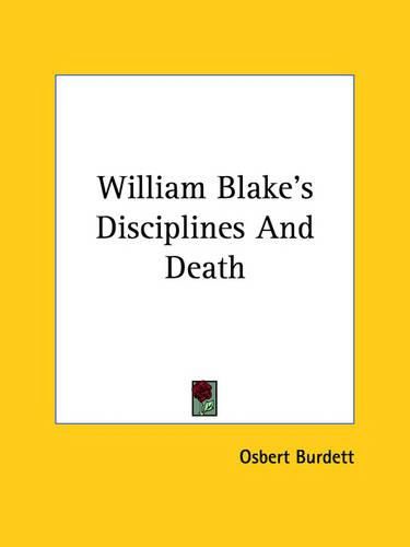 Cover image for William Blake's Disciplines and Death