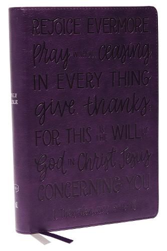 KJV, Large Print Center-Column Reference Bible, Verse Art Cover Collection, Leathersoft, Purple, Red Letter, Thumb Indexed, Comfort Print: Holy Bible, King James Version