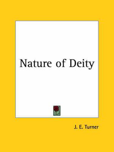 Cover image for Nature of Deity (1927)