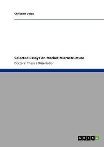 Cover image for Selected Essays on Market Microstructure