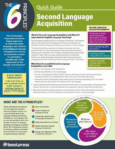 Cover image for The 6 Principles Quick Guide for Second Language Acquisition