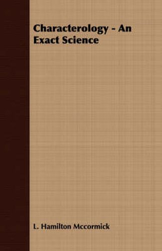 Cover image for Characterology - An Exact Science
