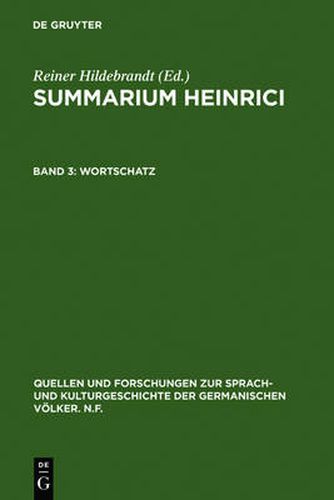 Wortschatz: Register Der Deutschen Glossen Und Ihrer Lateinischen Bezugswoerter Auf Der Grundlage Der Gesamtuberlieferung