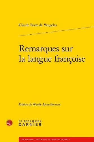 Cover image for Remarques Sur La Langue Francoise