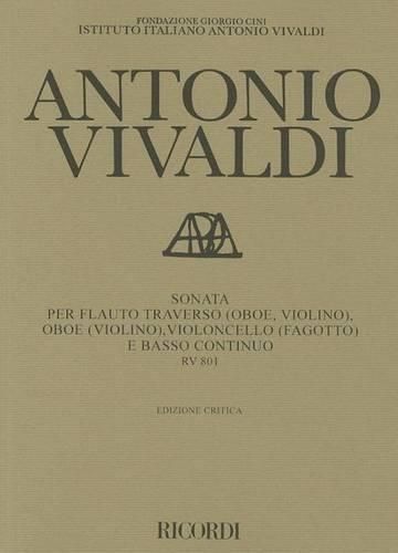 Cover image for Antonio Vivaldi Sonata Per Flauto Traverso Oboe, Violino, Oboe Violino. Violoncello Fagotto E Basso Continuo Rv 801: Critical Edition Score