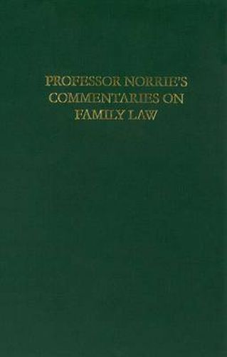 Cover image for Norrie's Commentaries on Family Law