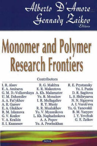 Cover image for Monomer & Polymer Research Frontiers