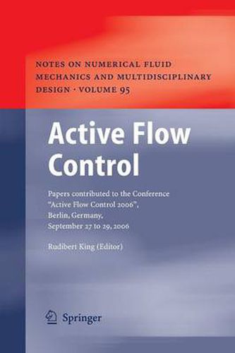 Cover image for Active Flow Control: Papers contributed to the Conference  Active Flow Control 2006 , Berlin, Germany, September 27 to 29, 2006