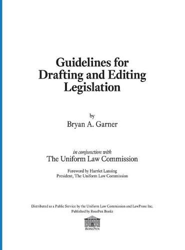 Cover image for Guidelines for Drafting and Editing Legislation