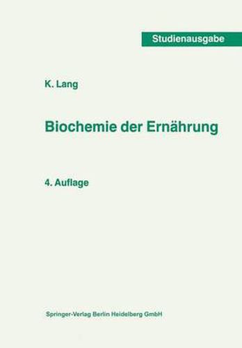 Cover image for Biochemie Der Ernahrung