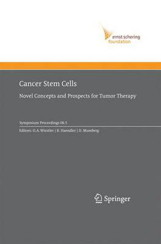 Cover image for Cancer Stem Cells: Novel Concepts and Prospects for Tumor Therapy