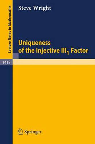 Uniqueness of the Injective III1 Factor