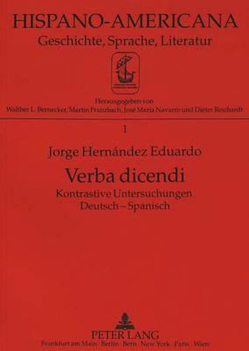 Cover image for Verba Dicendi: Kontrastive Untersuchungen Deutsch-Spanisch