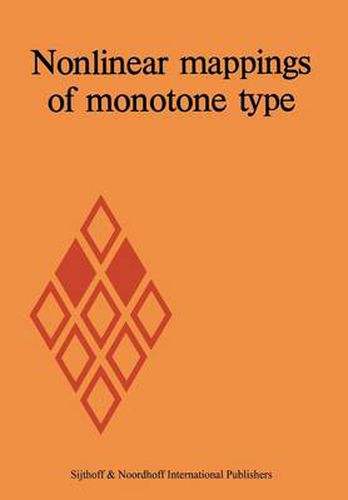 Cover image for Nonlinear mappings of monotone type