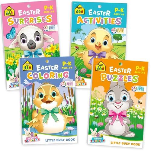 Cover image for School Zone Easter Activities 4-Pack Workbook Set