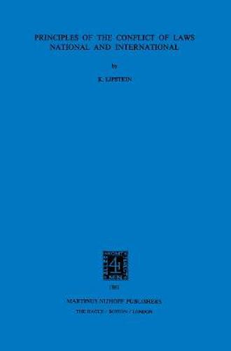 Cover image for Principles of the Conflict of Laws:National and International