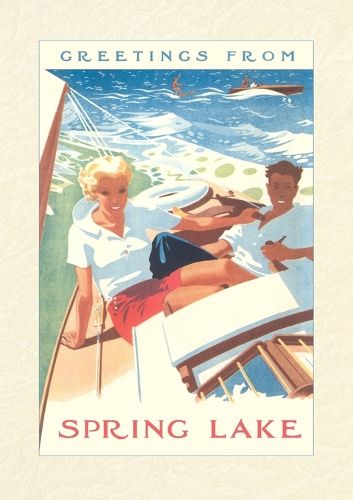 Cover image for Vintage Lined Notebook Greetings from Spring Lake, Motor Boat