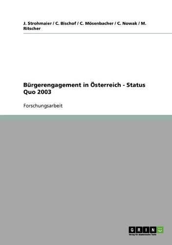 Cover image for Burgerengagement in Osterreich - Status Quo 2003