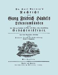 Cover image for Nachricht Von Georg Friedrich Handel's Lebensumstanden. (Faksimile 1784. Handel.)