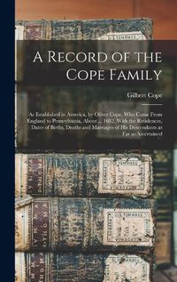 Cover image for A Record of the Cope Family