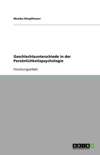 Cover image for Geschlechtsunterschiede in der Persoenlichkeitspsychologie