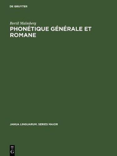 Cover image for Phonetique generale et romane