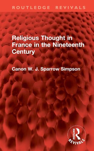 Cover image for Religious Thought in France in the Nineteenth Century