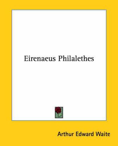 Cover image for Eirenaeus Philalethes