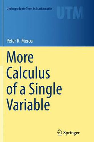 Cover image for More Calculus of a Single Variable