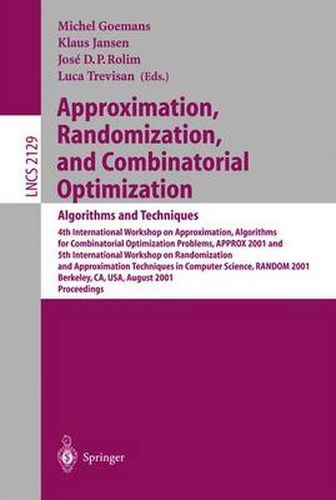 Cover image for Approximation, Randomization and Combinatorial Optimization -  Algorithms and Techniques