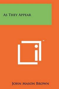 Cover image for As They Appear