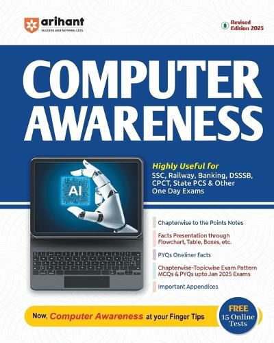 Cover image for Arihant Revised Edition of Computer Awareness for 2025 Ssc, Railway, Banking, Dsssb, & Other One Day Exams