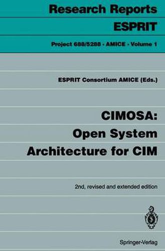 Cover image for CIMOSA: Open System Architecture for CIM
