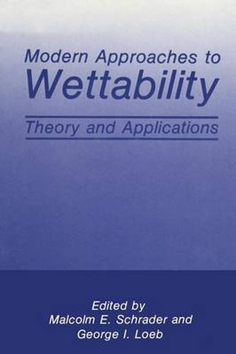 Cover image for Modern Approaches to Wettability: Theory and Applications