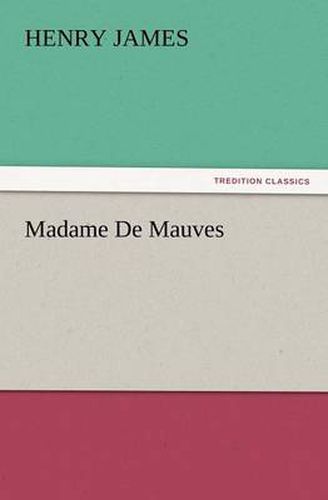 Cover image for Madame de Mauves