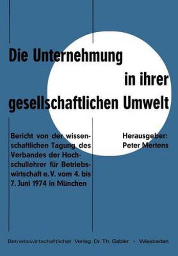 Die Unternehmung in Ihrer Gesellschaftlichen Umwelt