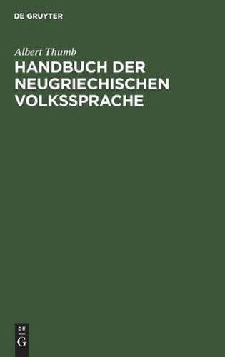 Cover image for Handbuch der neugriechischen Volkssprache